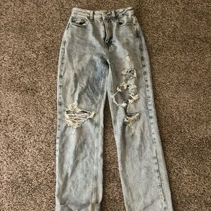 Pacsun ripped high rise light wash jeans